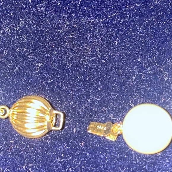 Pearl necklace with gold lock 14K beauty and elegance in 1 new w/white tag - Picture 10 of 12